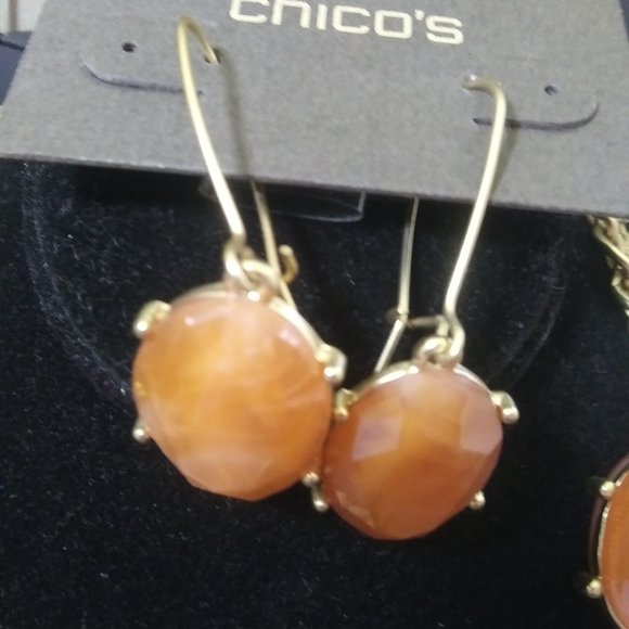 NWT CHICOS Norma long statement  Necklace matching earrings set - Picture 2 of 16